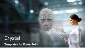  Presentation with artificial intelligence - Theme consisting of artificial-intelligence-and-future-technologies background and a dark gray colored foreground