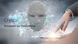  Presentation with artificial intelligence - Beautiful theme featuring artificial-intelligence-and-future-technologies backdrop and a light blue colored foreground