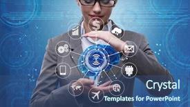  Presentation with artificial intelligence - Audience pleasing PPT layouts consisting of artificial intelligence concept with brain backdrop and a ocean colored foreground