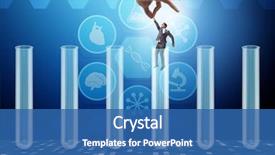  Presentation with artificial intelligence - Beautiful PPT theme featuring artificial intelligence concept with businessman backdrop and a ocean colored foreground