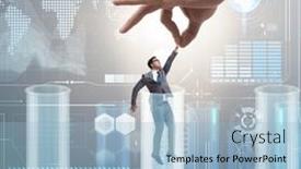  Presentation with artificial intelligence - Presentation theme consisting of artificial-intelligence-concept-with-businessman and a  colored foreground