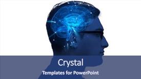  Presentation with artificial intelligence - PPT theme consisting of artificial intelligence concept with man background and a ocean colored foreground