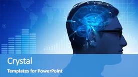  Presentation with artificial intelligence - Theme with artificial intelligence concept with man background and a teal colored foreground