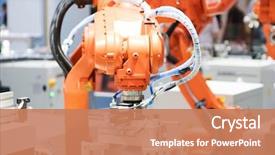  Presentation with artificial intelligence - Presentation theme consisting of artificial intelligence equipment in modern background and a coral colored foreground