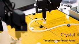  Presentation with artificial intelligence - Presentation theme having artificial intelligence equipment playing go background and a yellow colored foreground