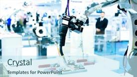  Presentation with artificial intelligence - Colorful slide deck enhanced with artificial intelligence equipment backdrop and a sky blue colored foreground