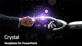  Presentation with virtual technology - Slides with artificial intelligence future technology background and a black colored foreground