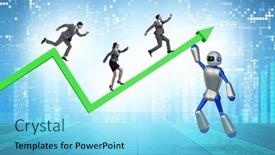  Presentation with intelligence - Presentation design enhanced with artificial-intelligence-helping-support-economic background and a arctic colored foreground