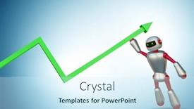  Presentation with artificial intelligence - Presentation theme consisting of artificial-intelligence-helping-support-economic background and a sky blue colored foreground