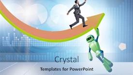  Presentation with artificial intelligence - Slide deck having artificial-intelligence-helping-support-economic background and a light blue colored foreground