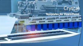  Presentation with machine battery - PPT theme having artificial-intelligence-machine-at-industrial background and a teal colored foreground