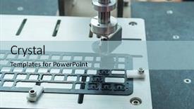  Presentation with artificial intelligence - Slide set featuring artificial intelligence machine at industrial background and a  colored foreground