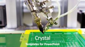  Presentation with artificial intelligence - Slide set featuring artificial intelligence machine in modern background and a ocean colored foreground