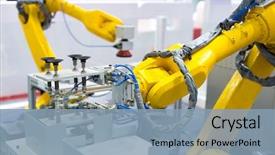  Presentation with artificial intelligence - Cool new presentation with artificial intelligence machine backdrop and a light blue colored foreground