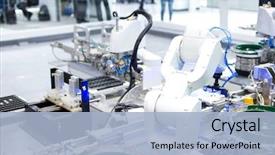  Presentation with artificial intelligence - Presentation theme enhanced with artificial intelligence machine background and a light blue colored foreground