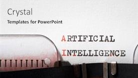  Presentation with artificial intelligence - Colorful theme enhanced with artificial-intelligence-phrase-written backdrop and a white colored foreground