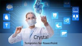  Presentation with telemedicine - Slide deck with artificial intelligence red - heart treatment in telemedicine concept background and a  colored foreground