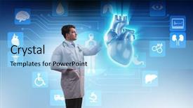  Presentation with heat treatment of aluminium - Colorful presentation theme enhanced with artificial intelligence red - heart treatment in telemedicine concept backdrop and a  colored foreground