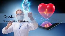  Presentation with steel heat treatment camshaft - Presentation design having artificial intelligence red - heart treatment in telemedicine concept background and a  colored foreground