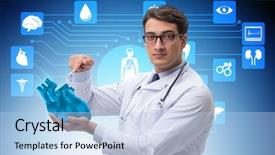  Presentation with intelligence - Audience pleasing presentation theme consisting of artificial intelligence red - heart treatment in telemedicine concept backdrop and a  colored foreground