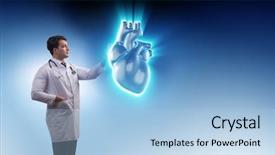  Presentation with engineering heat treatment - PPT layouts featuring artificial intelligence red - heart treatment in telemedicine concept background and a light blue colored foreground