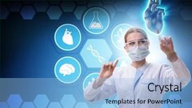  Presentation with artificial intelligence - Beautiful slides featuring artificial intelligence red - heart treatment in telemedicine concept backdrop and a light blue colored foreground