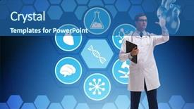  Presentation with telemedicine - Beautiful PPT layouts featuring artificial intelligence red - heart treatment in telemedicine concept backdrop and a ocean colored foreground