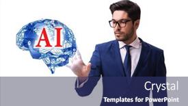  Presentation with artificial intelligent - Presentation theme having artificial-intelligent-concept-with-businessman background and a navy blue colored foreground