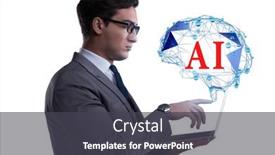  Presentation with artificial intelligent - Slides having artificial-intelligent-concept-with-businessman background and a dark gray colored foreground