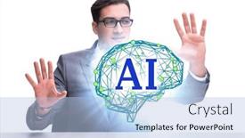  Presentation with artificial intelligent - Slides with artificial-intelligent-concept-with-businessman background and a light blue colored foreground