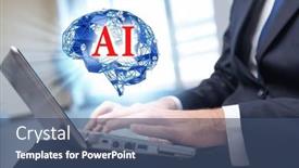  Presentation with artificial intelligent - Slide set consisting of artificial-intelligent-concept-with-businessman background and a ocean colored foreground