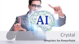  Presentation with artificial intelligent - Slides with artificial-intelligent-concept-with-businessman background and a light gray colored foreground