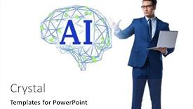  Presentation with artificial intelligent - PPT layouts enhanced with artificial-intelligent-concept-with-businessman and a white colored foreground