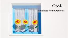  Presentation with artificial island construction - Theme consisting of artificial island construction - balearic blue window with three background and a sky blue colored foreground