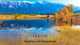  Presentation with abraham - PPT theme enhanced with artificial-lake-abraham-smooth-water background and a gold colored foreground