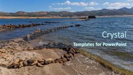  Presentation with lake - PPT theme with artificial-lake-created background and a ocean colored foreground