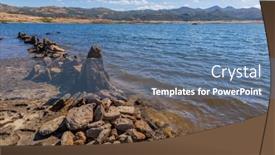  Presentation with lake - Presentation theme consisting of artificial-lake-created background and a ocean colored foreground