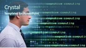  Presentation with artificial neural network - Cool new presentation theme with artificial neural network - cognitive computing and machine learning backdrop and a ocean colored foreground