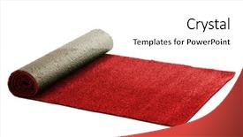  Presentation with grass - Audience pleasing slide deck consisting of artificial rolled red grass isolated backdrop and a white colored foreground