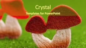  Presentation with mushrooms - PPT layouts having artificial small mushrooms on artificial background and a tawny brown colored foreground