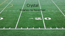  Presentation with artificial fertilization - Colorful PPT layouts enhanced with artificial turf and yard markers backdrop and a  colored foreground