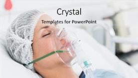  Presentation with female hospital patient - Beautiful presentation design featuring artificial ventilation in the hospital backdrop and a  colored foreground