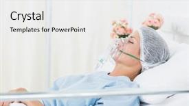  Presentation with female hospital patient - Colorful presentation enhanced with artificial ventilation in the hospital backdrop and a white colored foreground