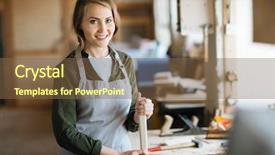  Presentation with professional - Cool new PPT layouts with artisan - professional woodworker backdrop and a tawny brown colored foreground