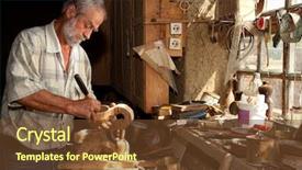  Presentation with wood carving - PPT layouts having artisan - wood worker carving wood background and a tawny brown colored foreground