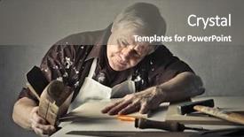 Presentation with work - Beautiful slide set featuring artisan at work backdrop and a gray colored foreground