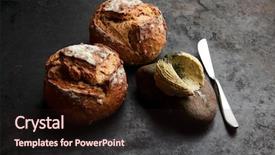  Presentation with bread bun - Beautiful theme featuring artisan bread buns backdrop and a wine colored foreground