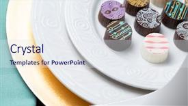  Presentation with candy - Slide set enhanced with artisan fine chocolate candy background and a  colored foreground