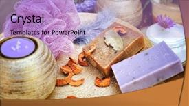  Presentation with hand soap - Slides with artisans - hand made cosmetics background fruit background and a light blue colored foreground