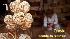  Presentation with weave - Presentation having artisans weave baskets background and a tawny brown colored foreground